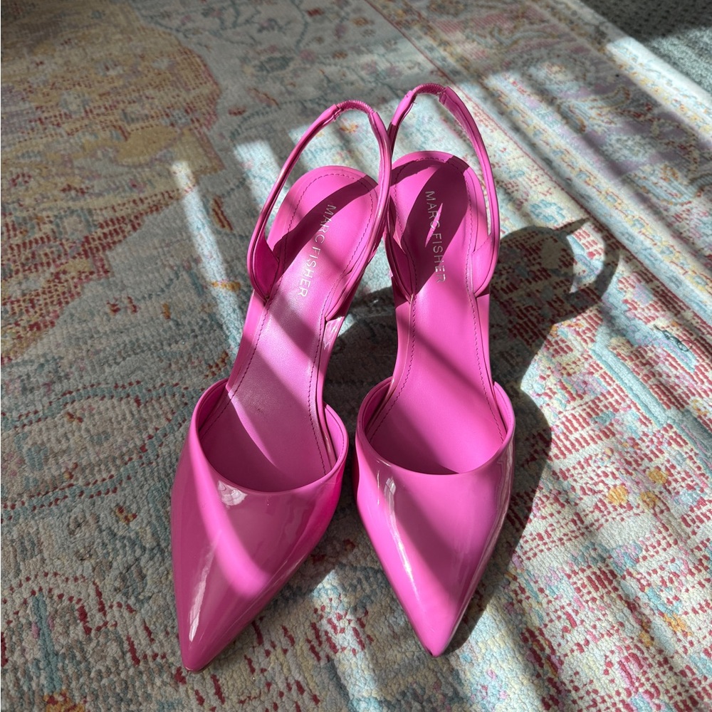 Marc Fisher Fuchsia Patent Slingback Heels